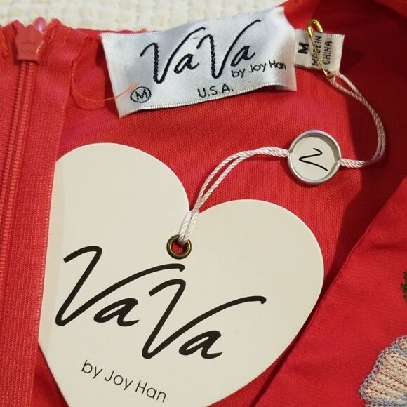 VaVa blouse top embroidered size medium dark coral embroidery by Joy Han VAVA - Picture 6 of 7